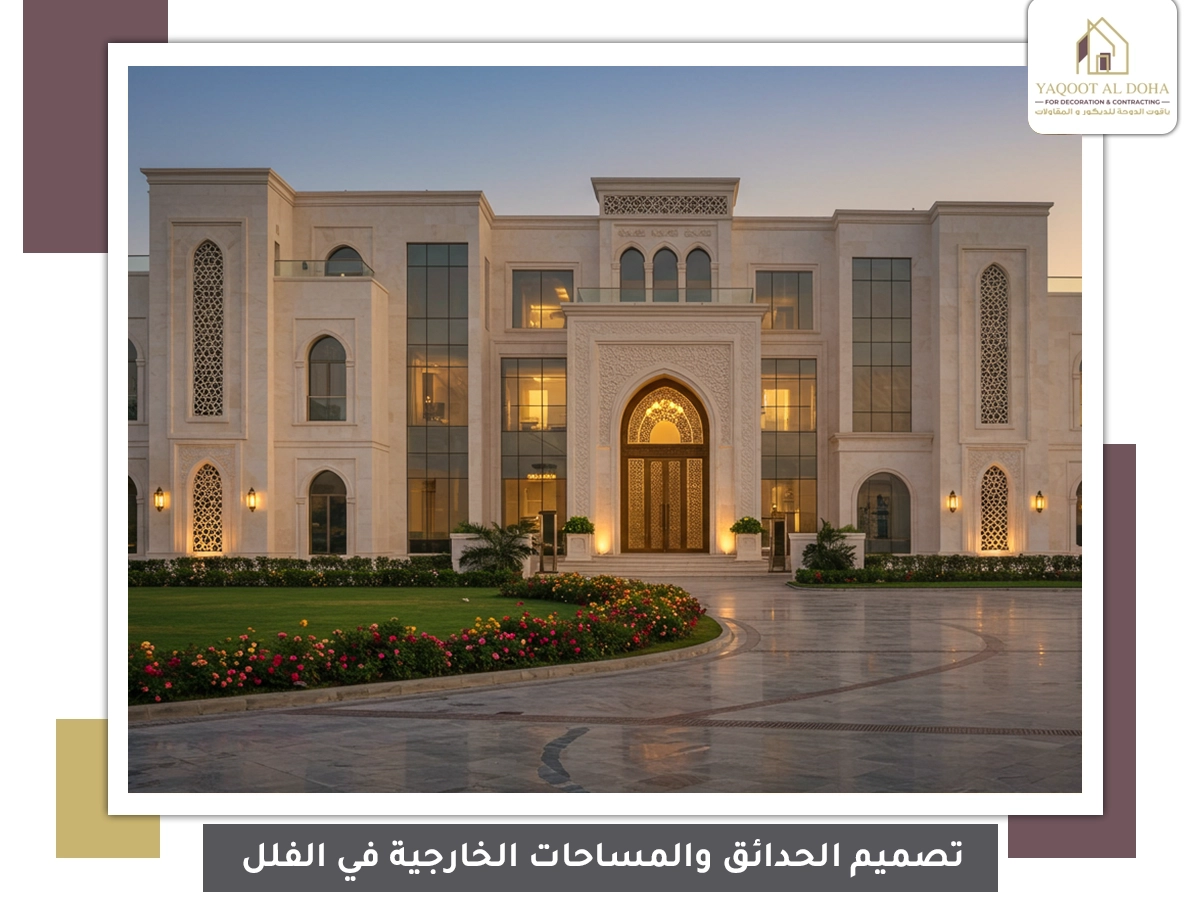 تصميم الحدائق والمساحات الخارجية في الفلل